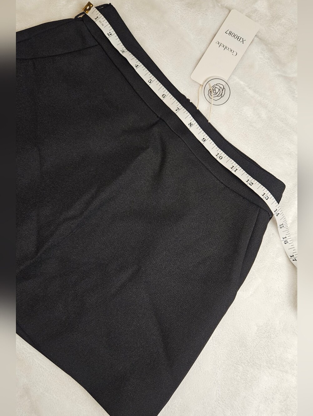 Black Mini Skirt with Clean Waistband - Picture 8 of 10